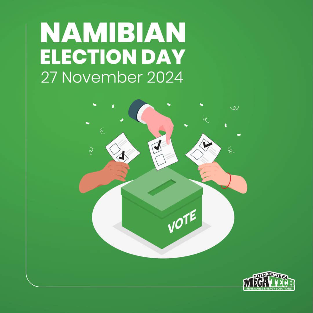 Today, we vote for the future of Namibia. 
Let’s make our voices heard, Namibia! 

#ElectionDay #PupkewitzMegatech #NamibianVotingDay  #Megatech