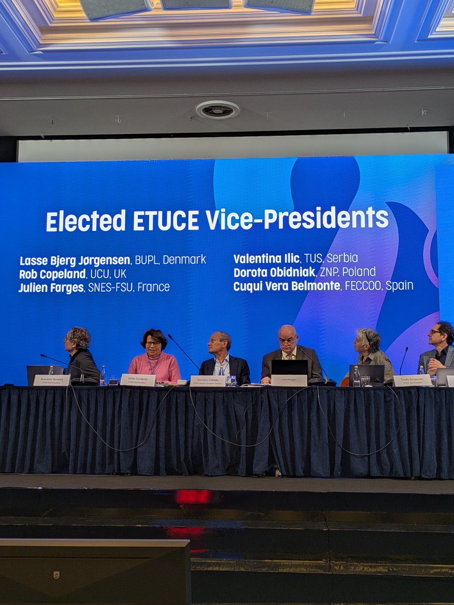 Second day of #etuce2024 is starting, and we already have the list of the new Vice Presidents. Congratulations to Lasse, Valentina, Rob , Dorota, Julien and Cuqui, may their expertise and energy drive us forward for the next years!