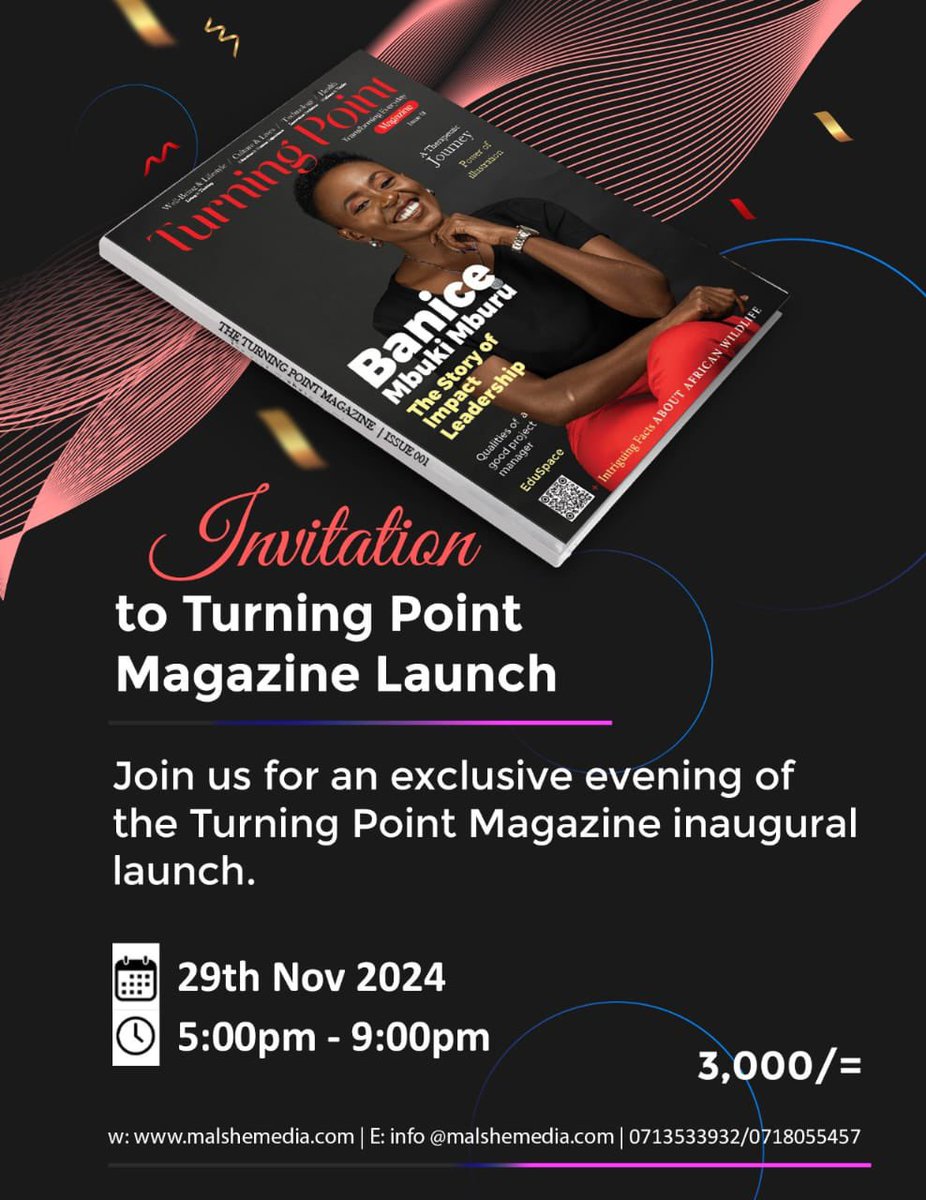 Prince_Victer's tweet photo. Turning Point Magazine is here to amplify grassroots voices and celebrate stories of impactful change. Join us at our grand launch this Friday!
#TurningPointCountdown
Turning Point Magazine
@MalsheMedia
@brand_malshe https://t.co/M9TG3SPY47