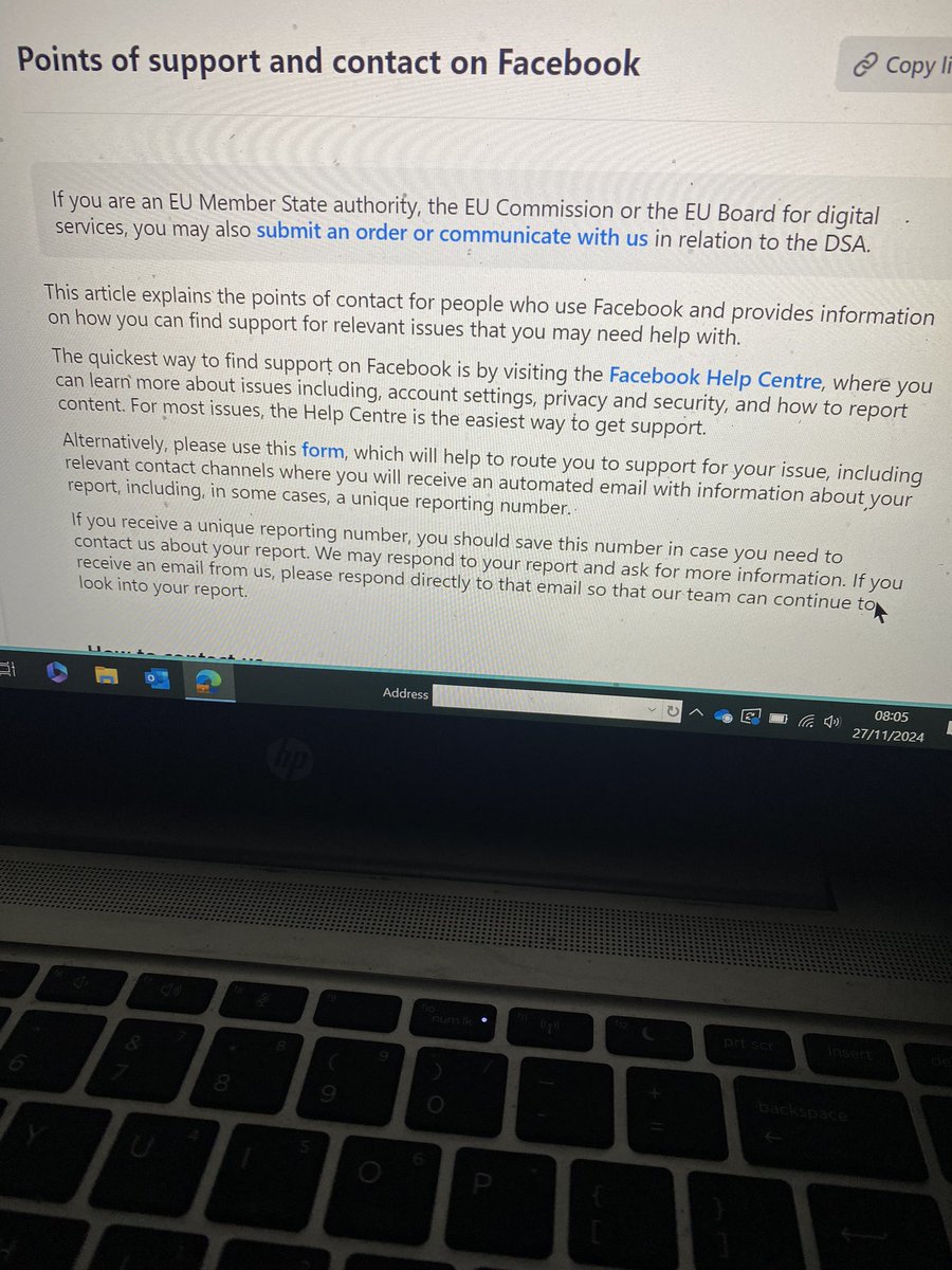 My <a href="/facebook/">Facebook</a> has been hacked. I used the #EU contact form to regain access and got a #computersaysNo response this morning. Does anyone even look at these forms? Very obvious that my account has been hacked and used by scammer to steal from friends and family. 

What next?
