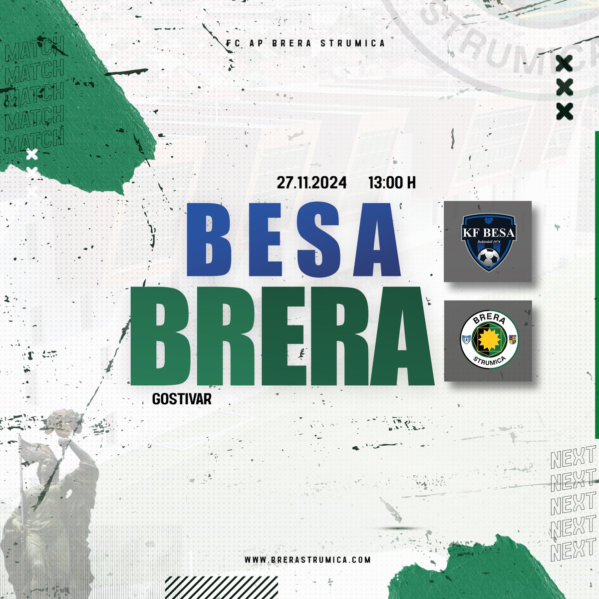 brerastrumica's tweet photo. 🔜🔥| Среда 13.00 часот гостуваме во Гостивар на екипата на Беса !⚫️🟢
📍16. Коло ПМФЛ
⚽️ Беса - Брера Струмица
🏟️ Градски Стадион Гостивар
⏱️13.00
🟢⚫️
#fkbs #BreraStrumica https://t.co/dLtWTxUPg6