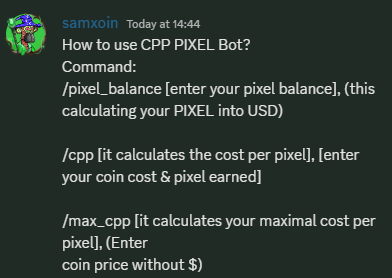 samxoin's tweet photo. I forgot to tell you how to use the bot. forgive me 😂
#Pixel #PixelsCreator #pixels #pixelbot #pixeltool https://t.co/kgWz2Rkfj6