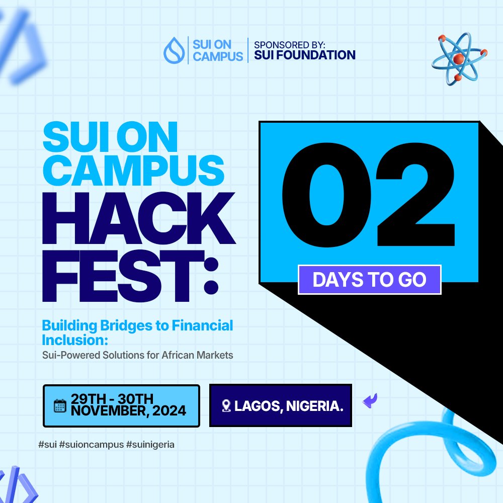 bondex_team's tweet image. "Just 2 days until the 2024 SUI Hackfest kicks off! 🚀 Get ready for an ultimate coding adventure!
#Sui
#suioncampus
#suiNigeria
#studentInnovation
#NigeriaTech
#Hackathon
@suioncampus
@SuiNetwork
#Sui
#suioncampus
#suiNigeria
#studentInnovation
#NigeriaTech
#Hackathon
@sui