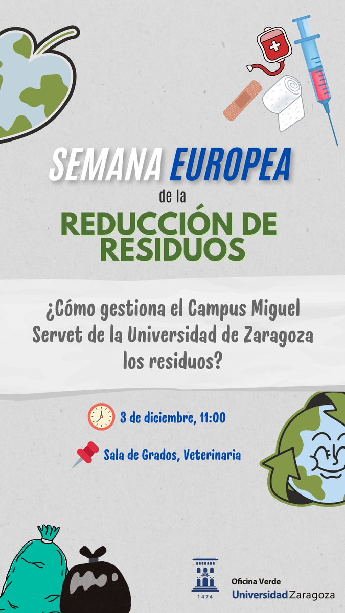 El día 3 de diciembre vamos a estar en la Sala de Grados de la Facultad de Veterinaria para dar una charla sobre la gestión de residuos en el campus ♻️

¡Esperamos verte por ahí! 😜
