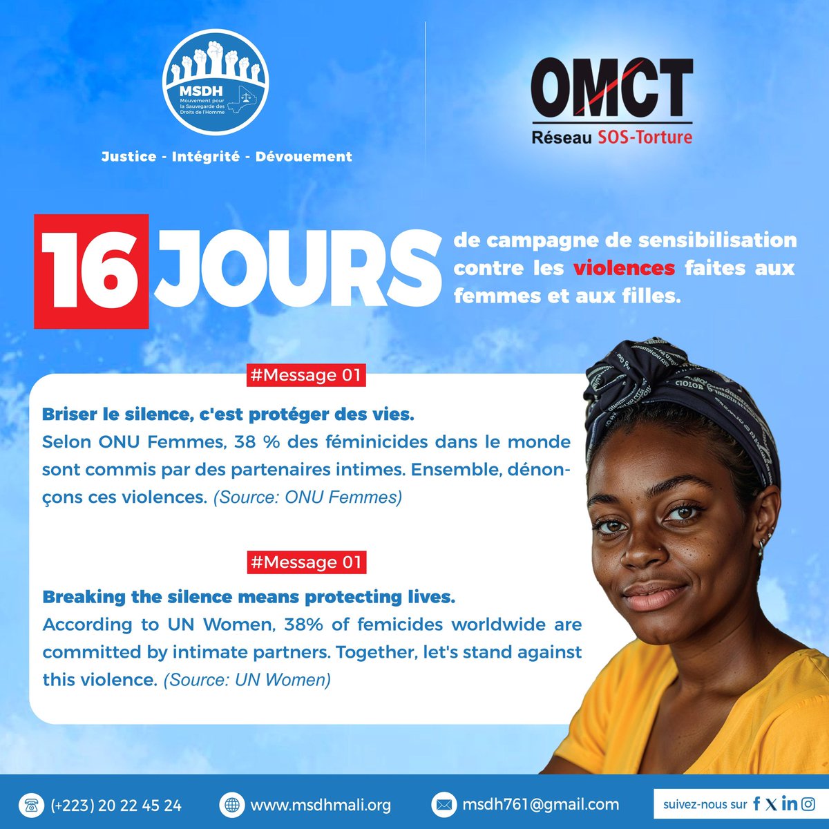 MSDH/Coordination Rรฉgionale de l'Afriq de l'Ouest (@msdhmali) on Twitter photo ๐๐ซ๐ข๐ฌ๐๐ซ ๐ฅ๐ ๐ฌ๐ข๐ฅ๐๐ง๐๐, ๐'๐๐ฌ๐ญ ๐ฉ๐ซ๐จ๐ญ๐ฬ๐ ๐๐ซ ๐๐๐ฌ ๐ฏ๐ข๐๐ฌ.
Selon ONU Femmes, 38 % des fรฉminicides dans le monde sont commis par des partenaires intimes. Ensemble, dรฉnonรงons ces violences. (Source: ONU Femmes)
Breaking the silence means protecting lives. ๐๐ซ๐ข๐ฌ๐๐ซ ๐ฅ๐ ๐ฌ๐ข๐ฅ๐๐ง๐๐, ๐'๐๐ฌ๐ญ ๐ฉ๐ซ๐จ๐ญ๐ฬ๐ ๐๐ซ ๐๐๐ฌ ๐ฏ๐ข๐๐ฌ.
Selon ONU Femmes, 38 % des fรฉminicides dans le monde sont commis par des partenaires intimes. Ensemble, dรฉnonรงons ces violences. (Source: ONU Femmes)
Breaking the silence means protecting lives.