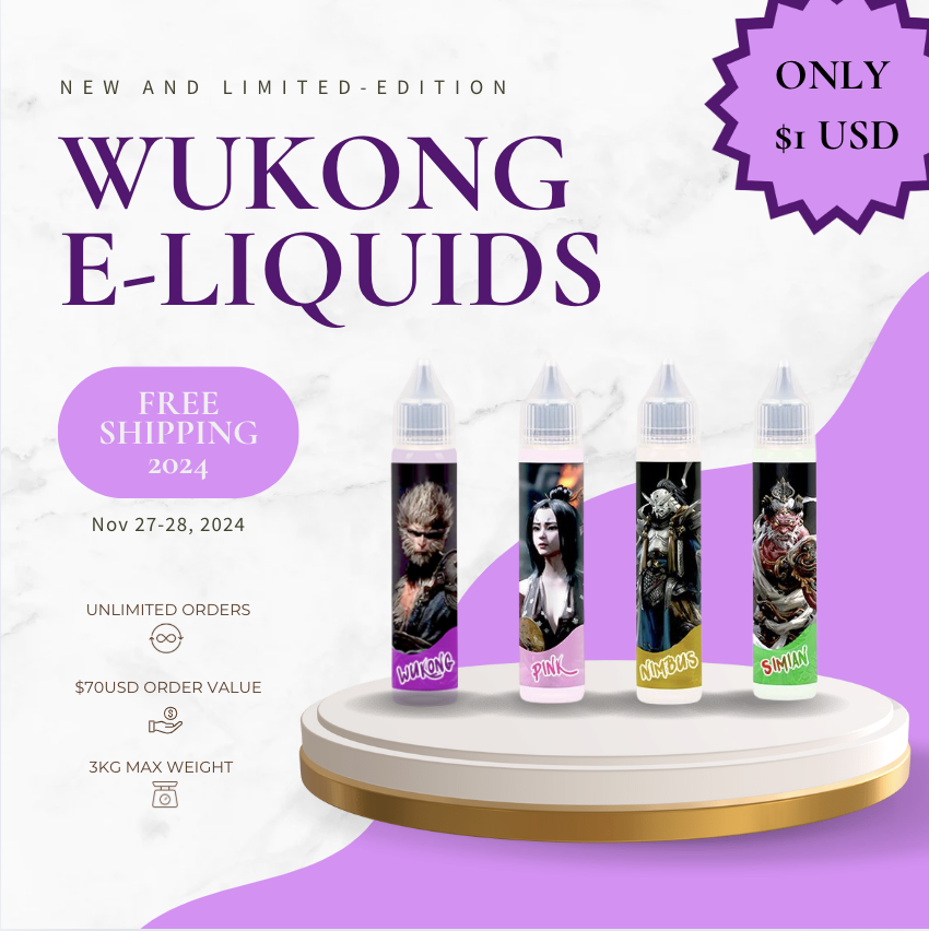 The worldwide game phenomenon is now made into E-liquids! #WUKONG

NOW FOR ONLY 1 USD!!

Order:
Australia: hiliqau.com
All Global: hiliq.com
#HILIQ #Freeshipping2024 #Vaping #VapingCommunity #Ecig #Eliq #Nicotine #vapelife #mod #vapeaus #vapeus #vapeeu