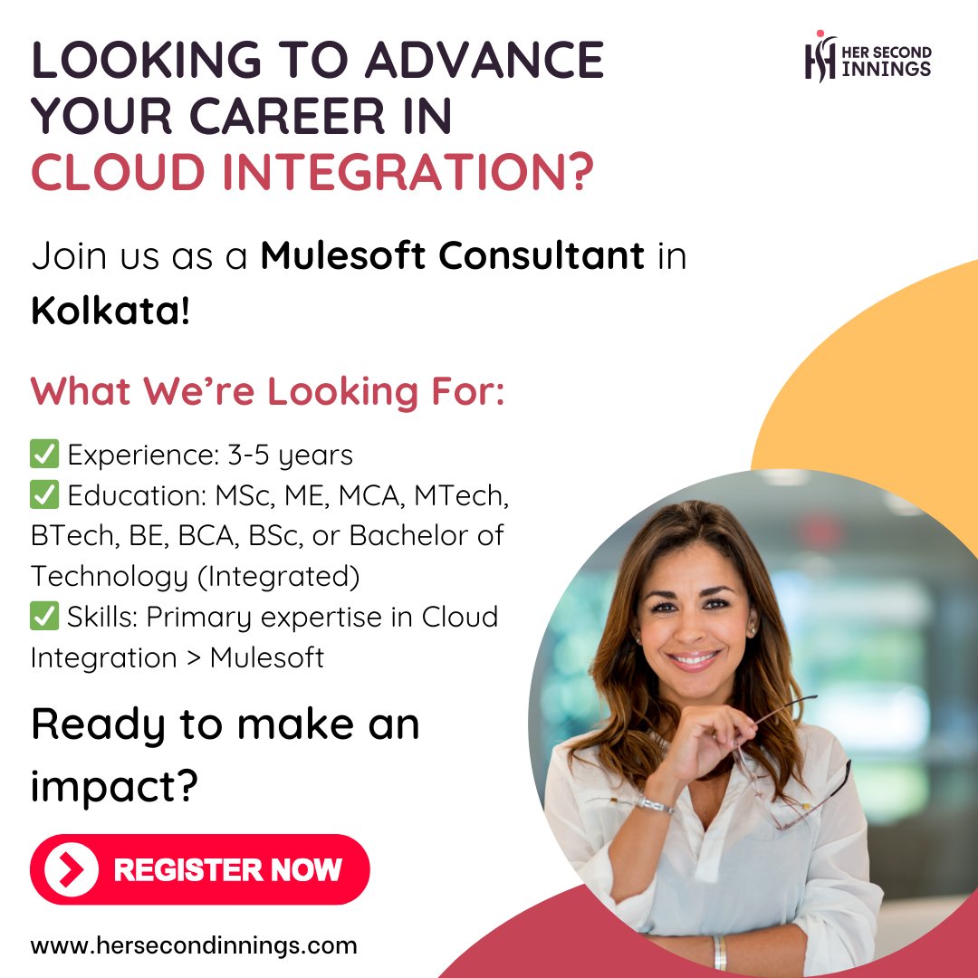her2nd_innings's tweet image. 🚀 We’re Hiring: Mulesoft Consultant 🌟

 Ready to make an impact? Apply now:hersecondinnings.com/job-details/?j… 

#MulesoftConsultant #CloudIntegration #KolkataJobs #CareerGrowth #NowHiring
