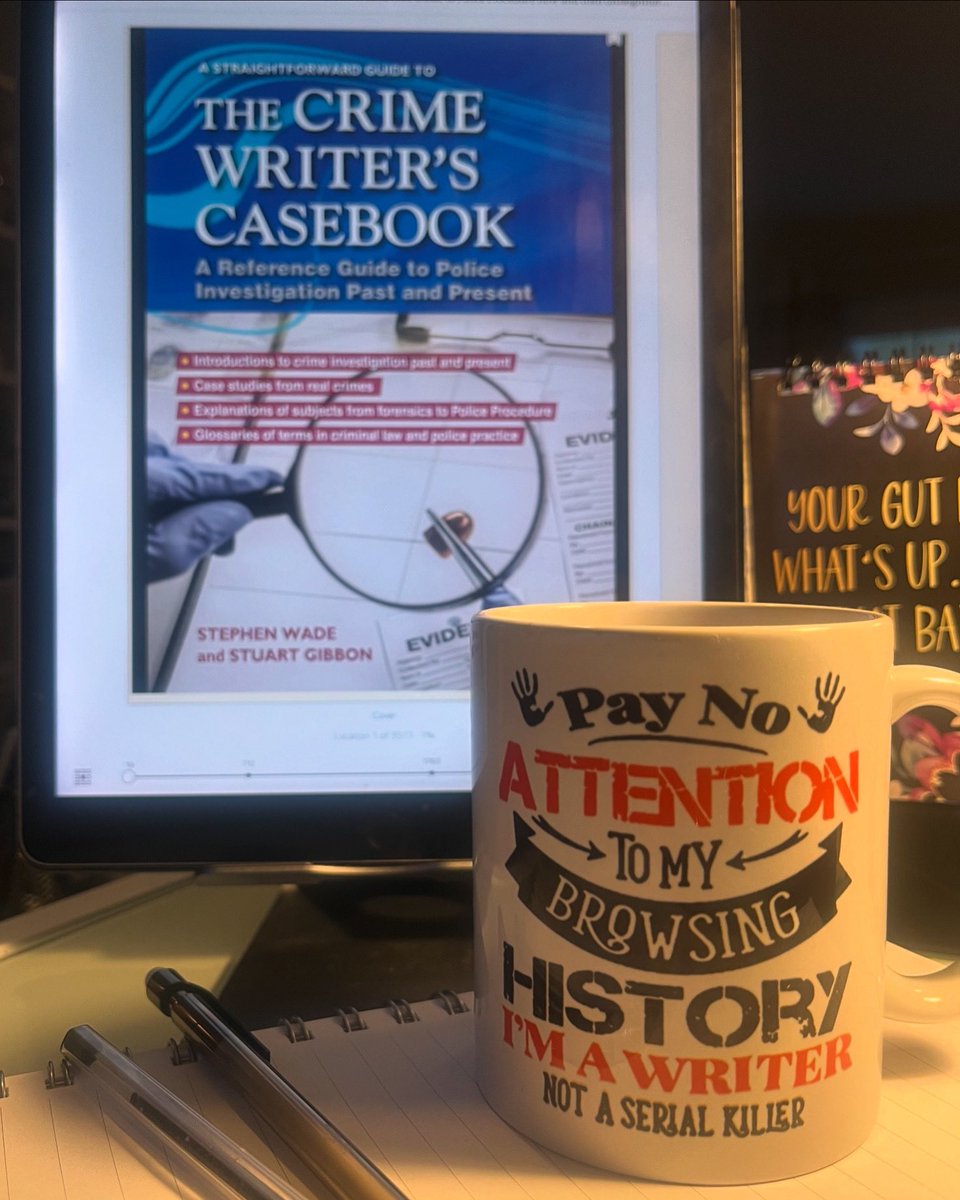 It’s cold, dark and wet outside. Perfect conditions to stay in and get some research done.

With just the mug I need when looking into how my MC can get away with murder! 🔪😱💀 #book #Writer #WriterCommunity #writerslife