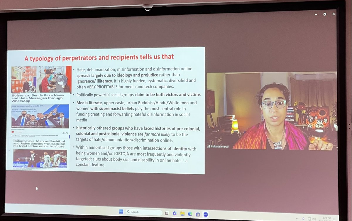 Lata1319's tweet image. Great keynote speech by Professor Shakuntala Banaji on #hate and #technological disinformation. #TASA2024 @AustSoc
