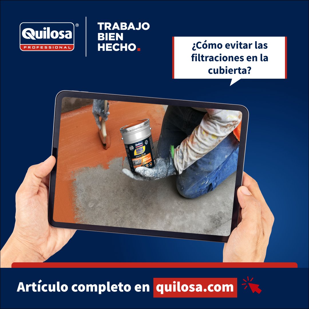 QuilosaSLU's tweet photo. Te contamos cómo #impermeabilizar para evitar las filtraciones y tener siempre #tejados y #terrazas en el mejor estado en este artículo ➡️ https://t.co/KJLFbkv7vL
#AQUAPROTECT #MSLíquida https://t.co/gmDMIo72Bh