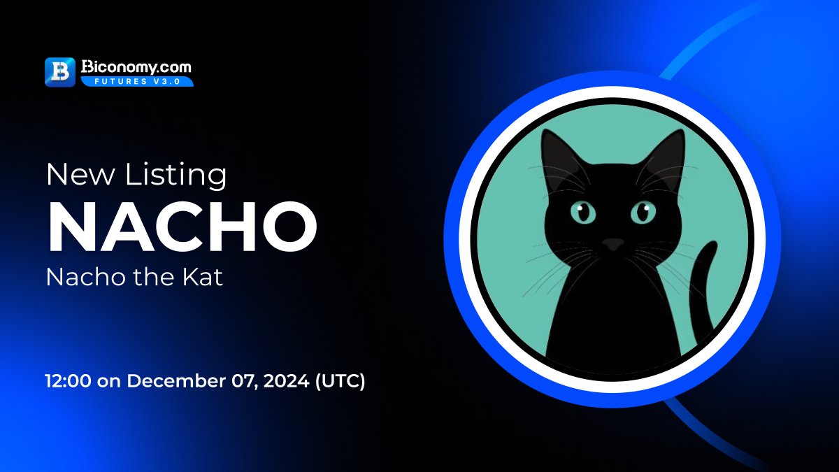 🚀NEW LISTING🔥 $NACHO #Biconomy will list @NachoWyborski and open the # NACHO / #USDT trading pair at 12:00 on December 07, 2024 (UTC)🔥 🗓️Open  deposit and withdrawal time: 12:00 on December 06, 2024 (