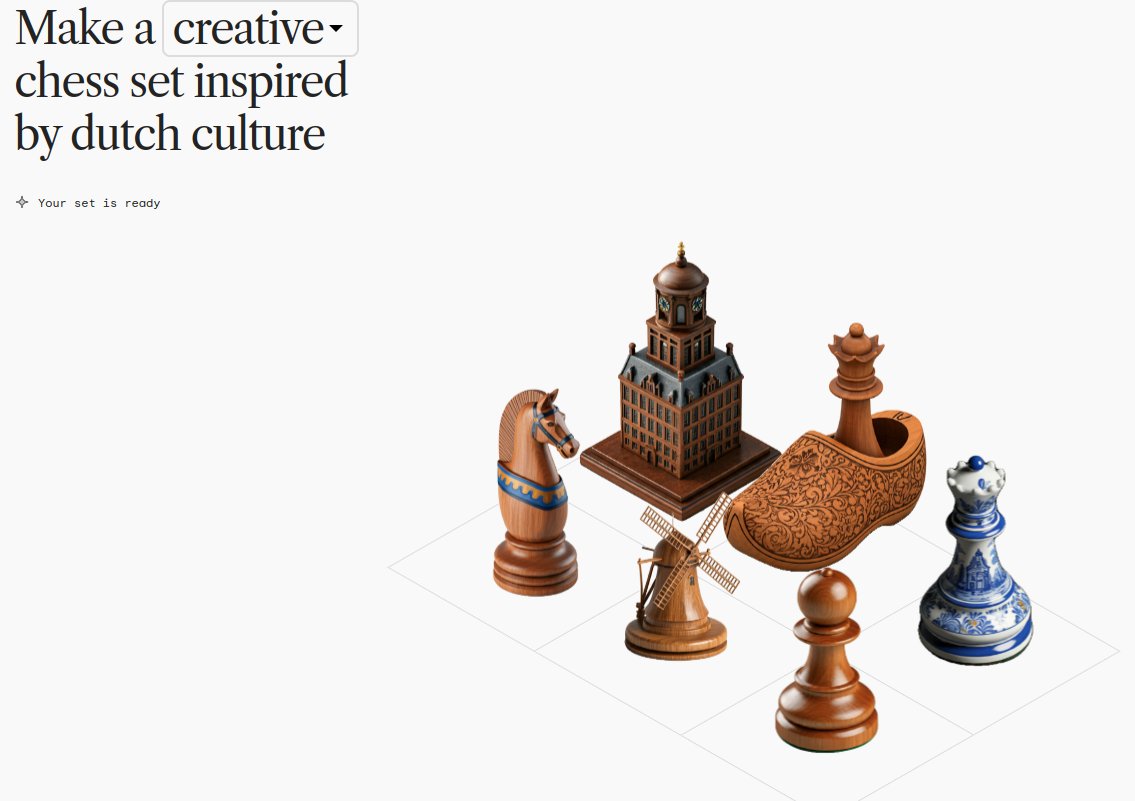 🇳🇱 Fun chess pieces from <a href="/Google/">Google</a> #GenAI #Netherlands