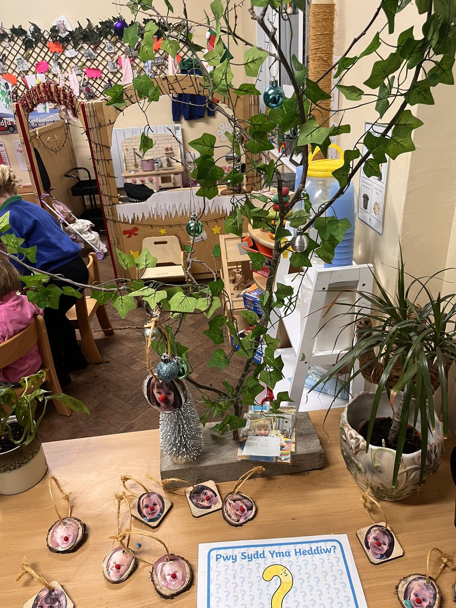 🎄Dechrau mynd i ysbryd yr ŵyl gyda choeden gofrestru (mae gan bob plentyn addurn i osod arni).

🎄It’s beginning to feel like Christmas in Cylch with a festive registration tree (every child has a personalised bauble).