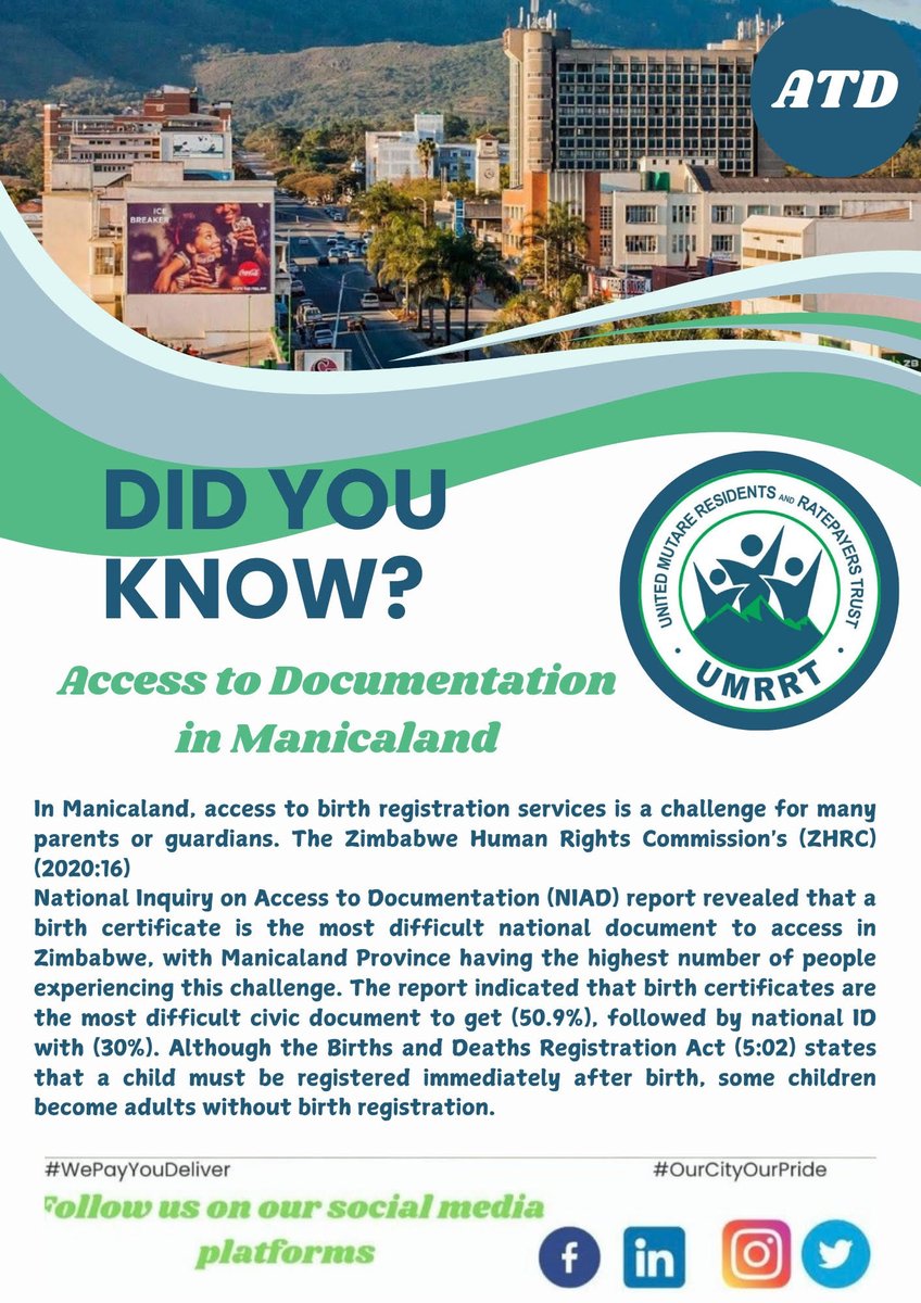 United Mutare Residents and Ratepayers Trust tweet media