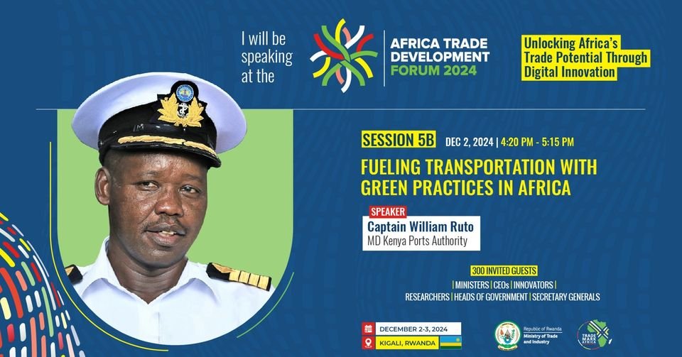 Kenya Ports Authority is taking positive steps in the adoption and implementation of a green port policy for sustainable port operations and development.

Join Captain William Ruto at the Africa Trade Development Forum where he will be speaking on Fueling transportation with