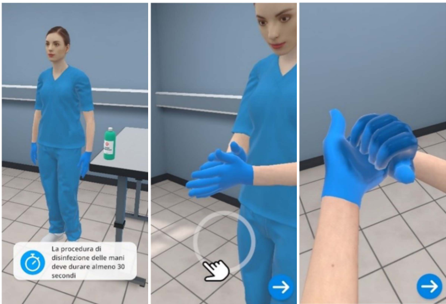 HCILabUdine's tweet photo. Our research on #Hospital #Hygiene procedures, leveraging Virtual Reality #training on tablets &amp; smartphones. Results just published in the prestigious IEEE Transactions on Learning  Technologies @IEEE_TLT Free paper download: https://t.co/0KKSaWSyZR #VR #medical #nurses #doctors https://t.co/QszrOX1Eeu