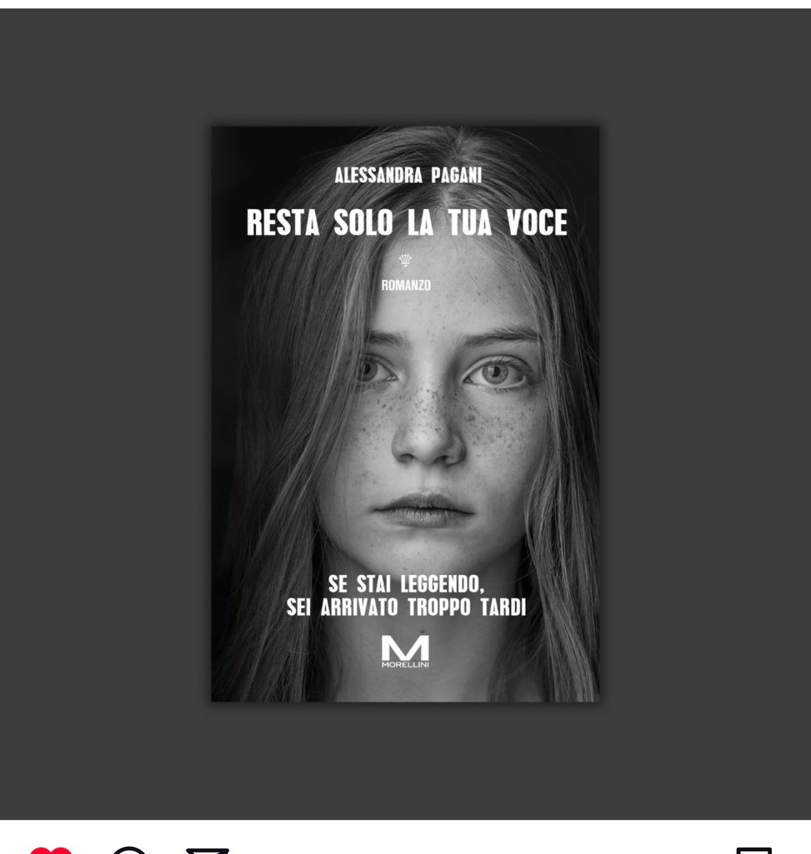 Abbiamo una novità, ispirato a troppe storie vere (una delle quali ha toccato direttamente la mia vita) è in libreria il mio primo romanzo Resta solo la tua voce, <a href="/MEditore/">Morellini Editore</a>