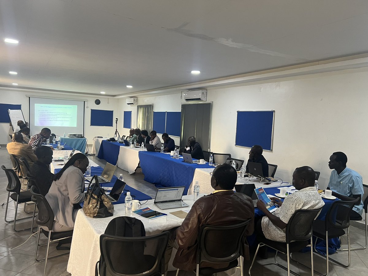 KenyiBetuel's tweet photo. Happening Now:

KICKOFF MEETING

Feasibility studies, designs &amp; supervision of flood risk management infrastructures in South Sudan commence.

#FloodRiskManagement
#SouthSudan
#MWR
#RCRP
#WB https://t.co/23DhN2bzCI
