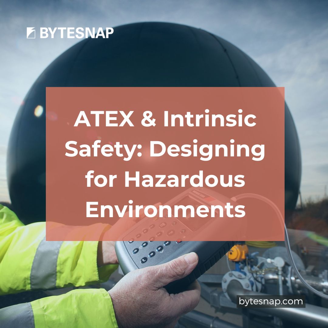 ByteSnap's tweet photo. 🛡️⚙️ Designing for hazardous environments? It's important to understand ATEX and intrinsic safety measures.
Learn more on our latest blog 🔗 https://t.co/gjthrY1GU6
#ATEX #IntrinsicSafety #HazardousEnvironments #ElectronicsDesign #IndustrialSafety #Bytesnap #SafetyStandards https://t.co/52hRadJMOk