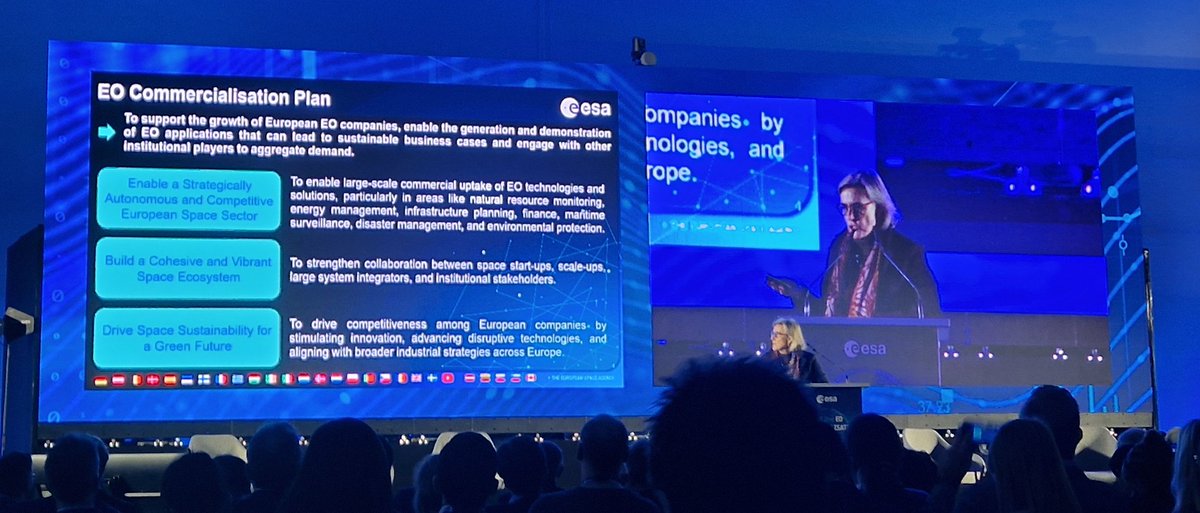 aingejo's tweet image. Director of @ESA_EO @SimonettaCheli introducing the @ESA_EO #commercialisation plan in #CommEO in #Frankfurt