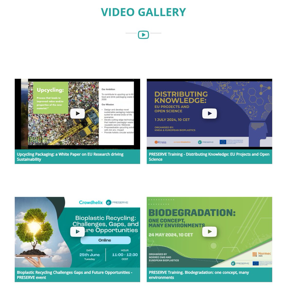 Check out all the videos from the PRESERVE project!
We have uploaded the recordings of our events, some insights on project results and more!
preserve-h2020.eu/video-gallery
