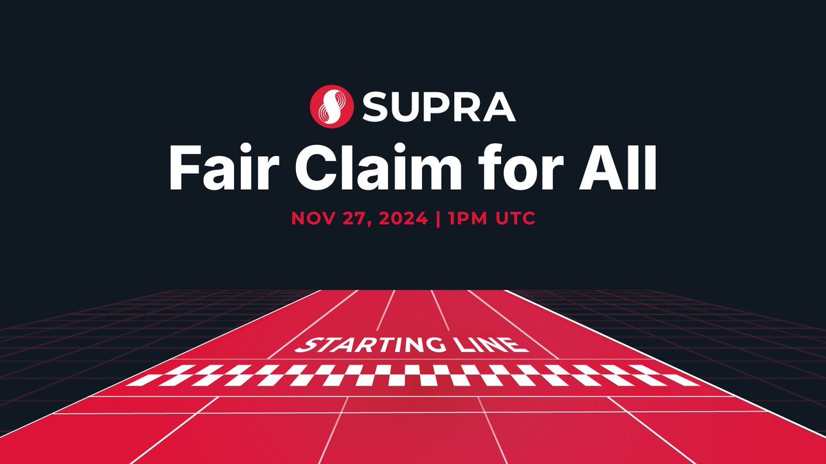 $SUPRA เปิดเคลมวันนี้; เริ่มเทรด 1 PM UTC (2 ทุ่ม)
▪ กระบวนการเคลมจะถูกแจ้งมาที่อีเมลของท่าน ก่อนเวลา TGE
▪ เคลมพร้อมกันหมดทั้ง community และ early contributors
▪ อีเมลที่ส่งมา ต้องมาจาก team@supraoracles.com (ณ ตอนทวีต ยังไม่มีอีเมลส่งมา)
▪ เตรียมกระเป๋า <a href="/Starkey_wallet/">StarKey</a>