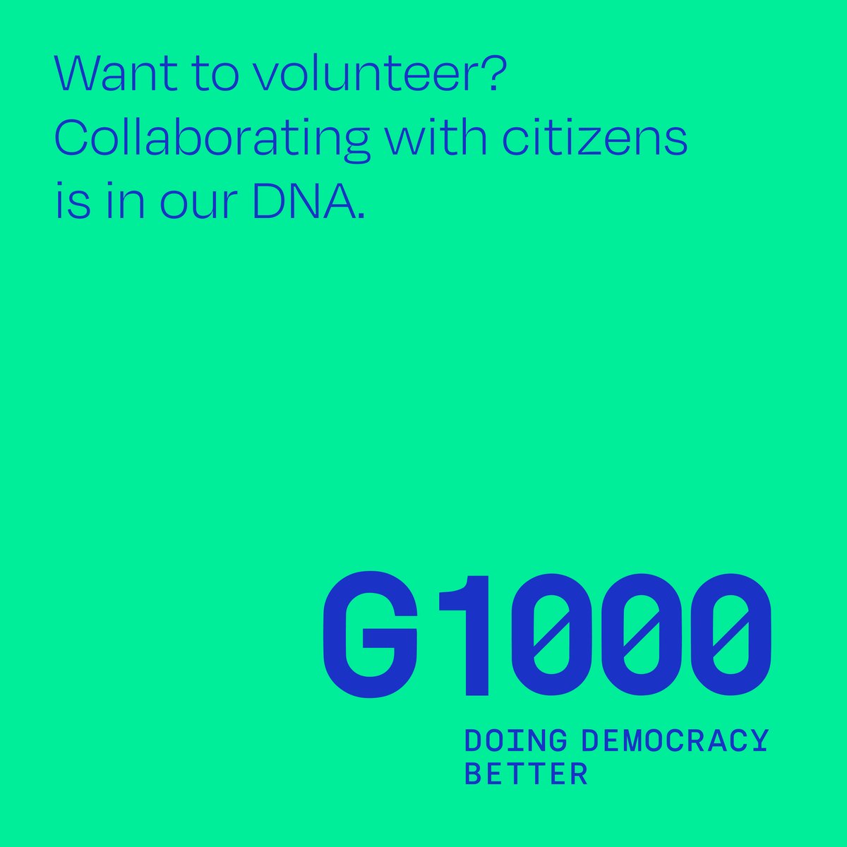 💡 Want to volunteer?

Help us with translations, event organization, administrative support, or other tasks and make a real difference. 💪✨

Join our movement for a more participatory democracy – email info@g1000.org 🗳️