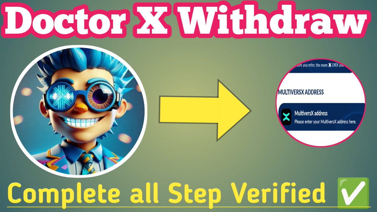 ✅ I've successfully completed the KYC process on <a href="/DoctorX_Meme/">DoctorX</a>. #DoctorX #MultiversX $DRX @Binance @OKX <a href="/Bybit_Official/">Bybit</a> @Coinbase <a href="/Official_Upbit/">Upbit Korea</a> <a href="/HTX_Global/">HTX</a> <a href="/Gate_io/">Gate.io</a> @Kucoincom @bitgetglobal