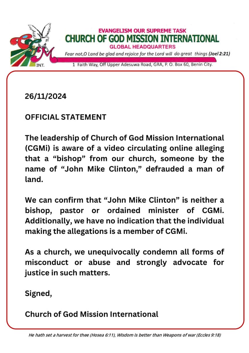 CHURCH OF GOD MISSION INTERNATIONAL tweet media
