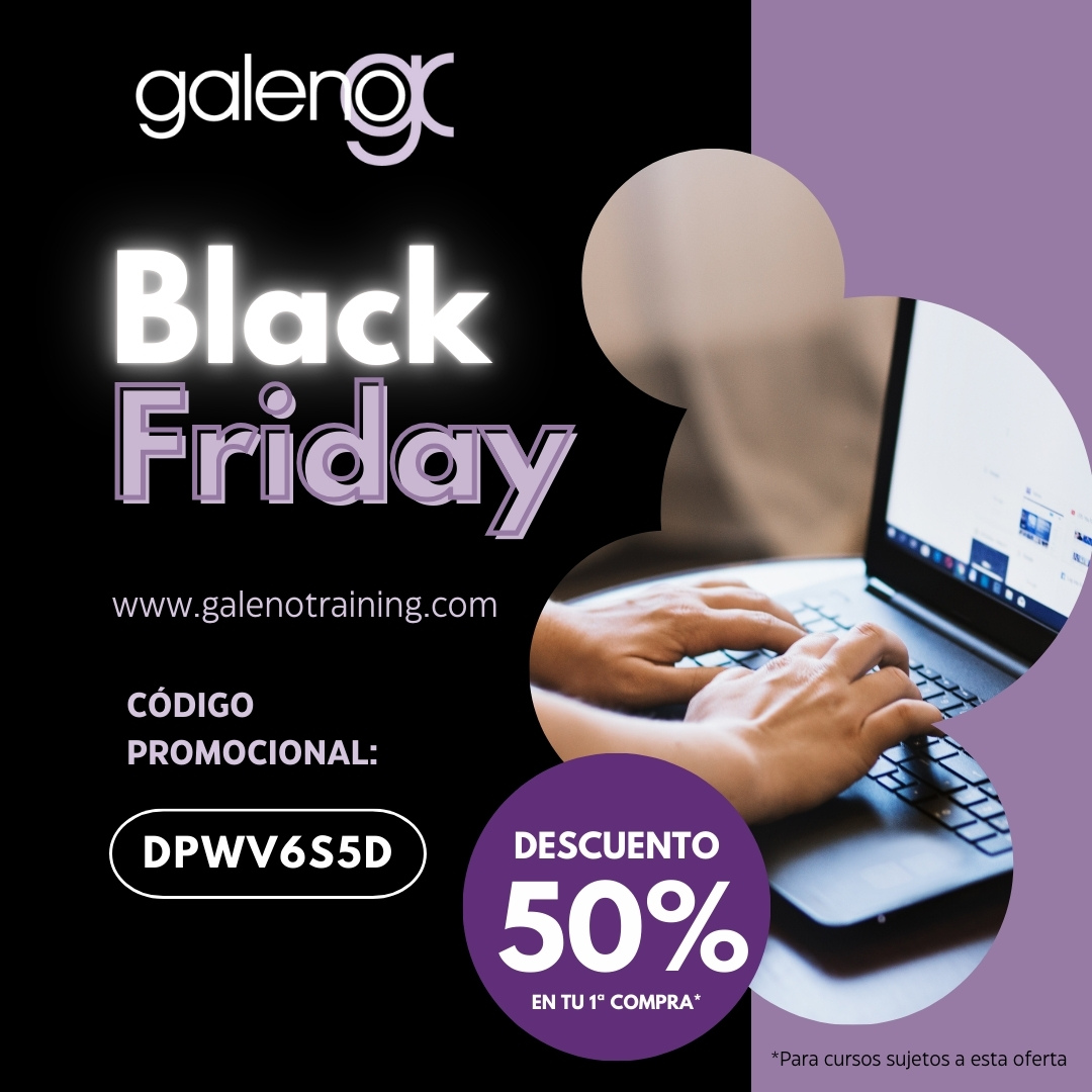 GCGaleno's tweet photo. ¡Llega el Black Friday a Galeno!
Entra en https://t.co/Lai7yAx5ic , utiliza el código promocional DPWV6S5D y ¡disfruta de tu curso favorito a mitad de precio!
#BlackFriday https://t.co/BNZbV7WCna
