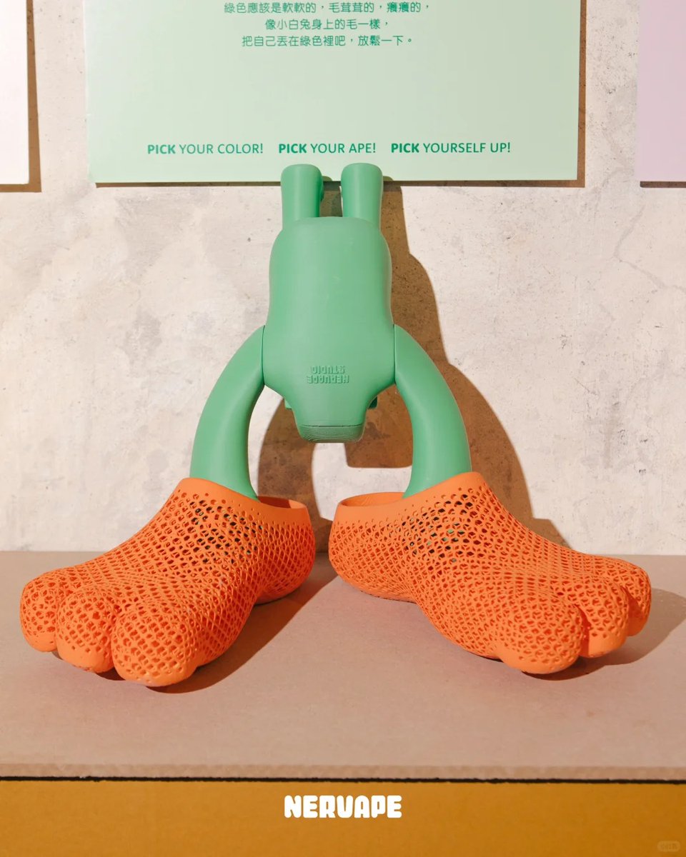 Nervapes's tweet photo. Digibio ✖️ Nervape - 3D Printed Squeezable, Wearable Objects!

Nervape Paws (pictured) are limited-edition 3D-printed shoes that were specially designed for the Chiang Mai pop-up store but now are available for pre-order through @digibiooo! Available in stylish orange, black, and white. The items combine Nervape’s inspired design with Digibio’s cutting-edge technology to achieve the perfect fusion of artistry and functionality.

🦧👟 Nervape Paws: a pair of shoes that merge technological innovation with individuality; they redefine traditional expectations of shoe design.

✨ Design Highlights:
Ape-inspired design integrates Nervape’s unique style, creating a bold visual impact.
Crafted using the latest 3D printing technology, each pair boasts a unique three-dimensional texture and futuristic feel.

💡 Functional Features:
Comfortable Fit: Soles are tailored to the shape of the foot, offering support and a snug feel, balancing comfort and functionality.
Lightweight Materials: Innovative materials ensure comfort while enhancing both practicality and aesthetics.

Also pictured are our Squeeze Nervapes also by Digibio (4th pic, orange apes on top of the black Nervape Paws). They’re currently sold out, but we’ll let you know once they’re available again!

#Nervape #NervapePaws #3Dprinting #shoes #collectibles #Digibio #3DPrintedShoes #WearableArt #TechMeetsFashion #ChiangMai #FutureOfFootwear #LimitedEdition #LightweightComfort #Sneakers #PreOrder