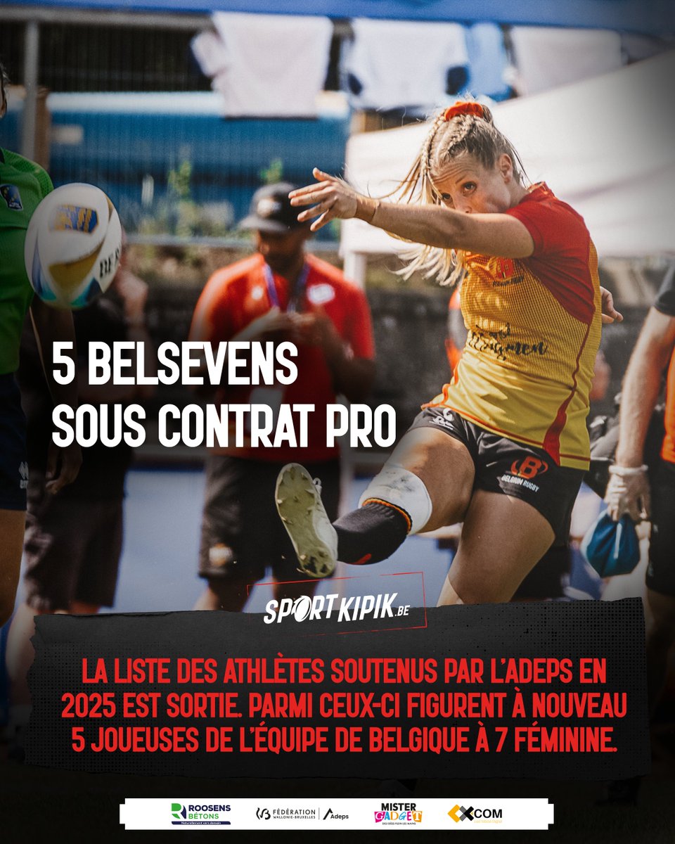 La liste des athlètes soutenus par l’Adeps en 2025 est sortie la semaine dernière. Parmi ceux-ci figurent à nouveau cinq joueuses de l’équipe de Belgique à 7 féminine ➡️ sportkipik.be/a-nouveau-5-be…