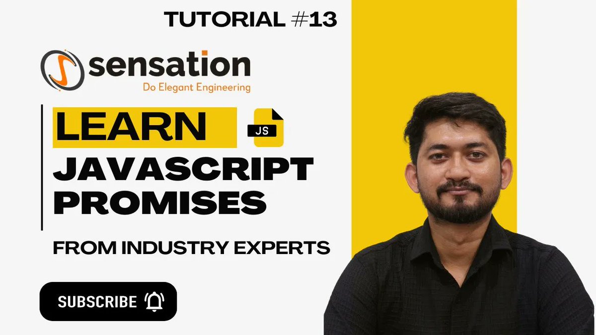 SensationSol's tweet image. Learn JavaScript Promises | #webdevelopmenttutorial for Beginners | Tutorial #13
youtu.be/DoUkoEhmNh4
Learn Promises in detail! Promises are an essential part of asynchronous programming in JavaScript, allowing you to handle operations that take time, like fetching data.
