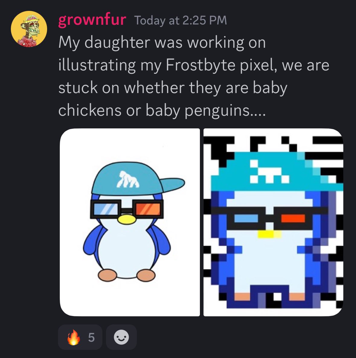 FrostbyteOnApe's tweet image. New community sentiment:

- children friendly (rarest weapon is a tiny book 📕)
- kids enjoy drawing
- cutest project to gift to friends and holders at affordable 3 ape
- onboarding nft for family
- full body meta

Below is a sneak peak image from our #Frostbyte discord.