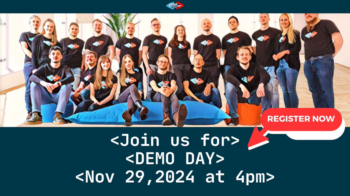 codeBoot's tweet image. Our 25th Demo day is this Friday, 29 Nov! Join us by registering though this link:codingbootcamp.cz/events/demo-da… You can join in-person or online. This is your chance to see the awesome projects that our talented graduates in web development and data science have been working on!