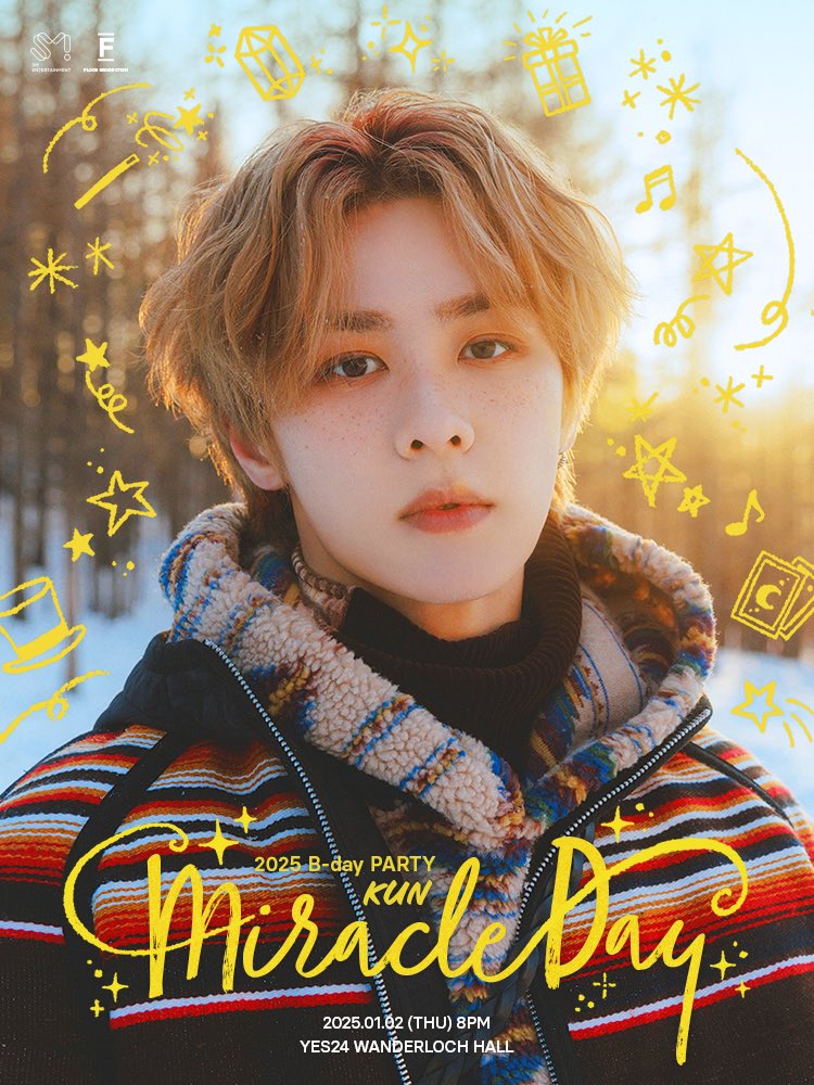 2025 B-day PARTY - KUN
[MIRACLE DAY]
 
🗓️2025.1.2(THU) 8PM
📍예스24 원더로크홀
 
🎫More Info: weverse.io/wayv/notice/23… 
 
#쿤 #KUN #钱锟
#NCT #WayV #威神V
#MIRACLEDAY