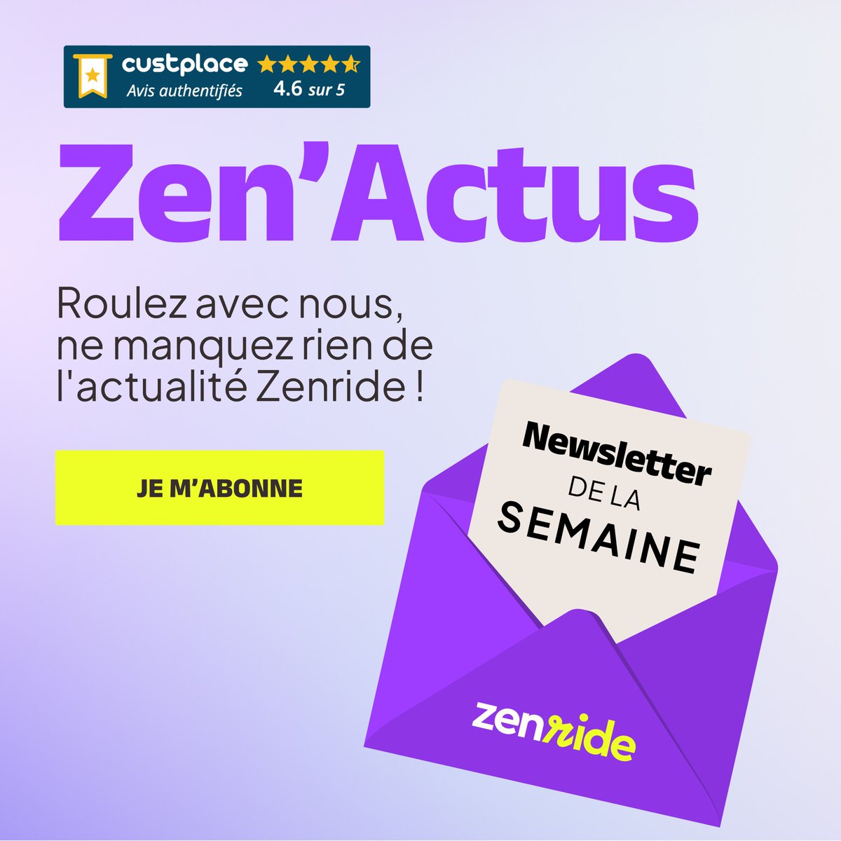 🚴‍♀️ Rejoignez la newsletter Zenride ! 🌟

Envie de tout savoir sur l'univers du vélo ? 

Chaque semaine, recevez :
🔍 Les meilleures actus vélo
🎟️ Les prochains événements Zenride
🔧 Un accès aux coulisses &amp; innovations
📩 Je m’abonne ici ! zenride.co/formulaires/in…