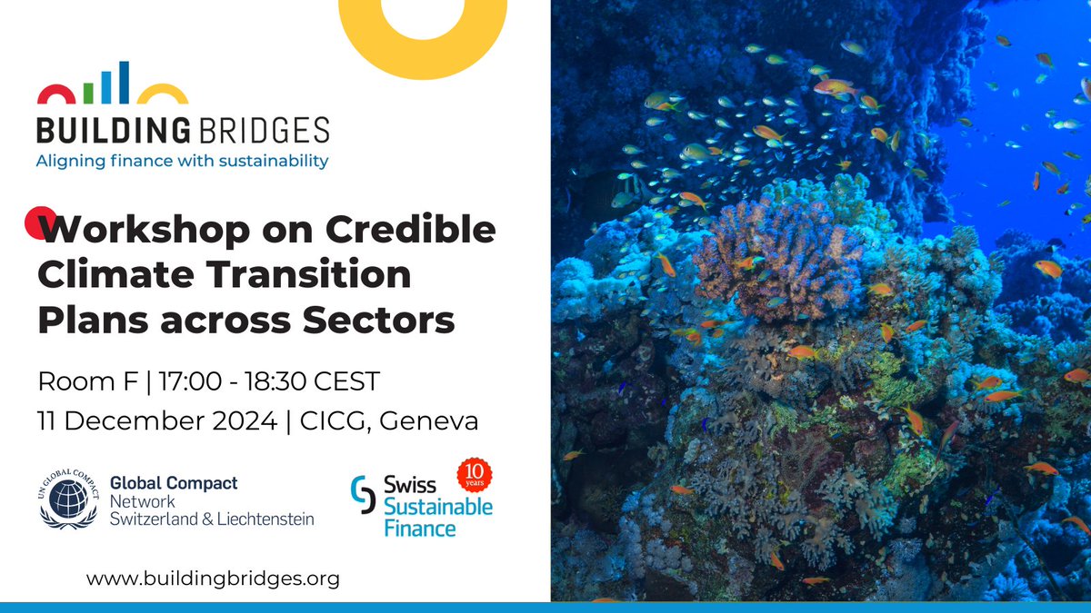 Will you be attending #BuildingBridges24?

Join our workshop on December 11 at 17:00 in Room F! We will be hosting alongside @SwissSustFin on topics such as #SustainableFinance by showing how to incorporate strategy into practice.

➡️Register here:
globalcompact.ch/event-details/…