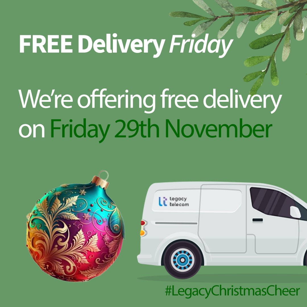 LegacyTeleComs's tweet photo. Save even more money this Friday in our Black Friday event, whatever you purchase will also be free from any delivery charges.

#FreeDeliveryFriday #BlackFriday #LegacyChristmasCheer https://t.co/krPaz2d4yi