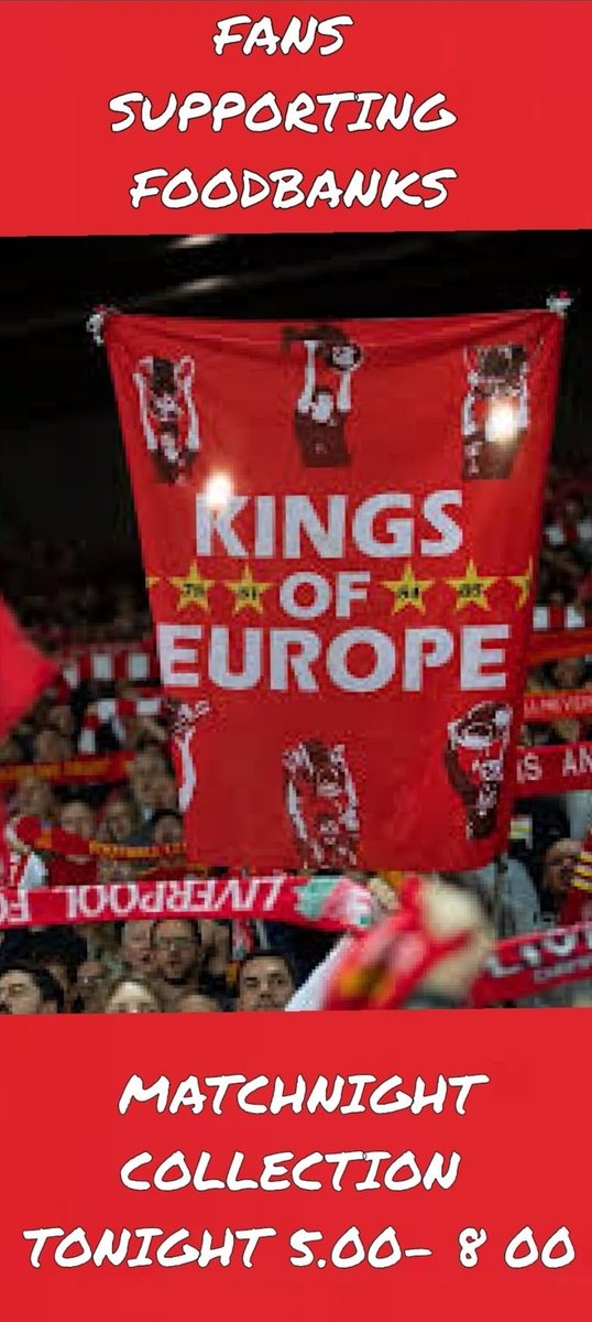 ⭕️Going the big match tonight  ?

⭕️Can you make a donation  ?

⭕️60,000 fans= 60,000 cans ?

⭕️On tin really makes a difference 

Com'on you Reds, let's make this happen #RightToFood #LFC