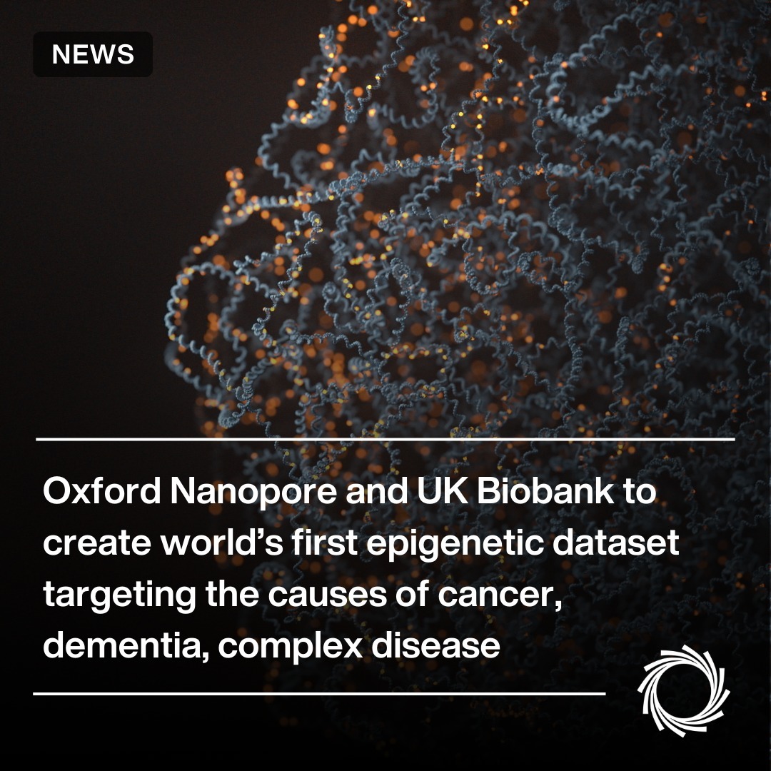 Oxford Nanopore (@nanopore) on Twitter photo We are proud to announce a collaboration with <a href="/uk_biobank/">UK Biobank</a> to create the world’s first large-scale #epigenetic dataset of 50k participants. The dataset will unlock crucial insights into how #epigenetics drives disease & the breakthroughs to treat them. bit.ly/4g34RuK We are proud to announce a collaboration with <a href="/uk_biobank/">UK Biobank</a> to create the world’s first large-scale #epigenetic dataset of 50k participants. The dataset will unlock crucial insights into how #epigenetics drives disease & the breakthroughs to treat them. bit.ly/4g34RuK