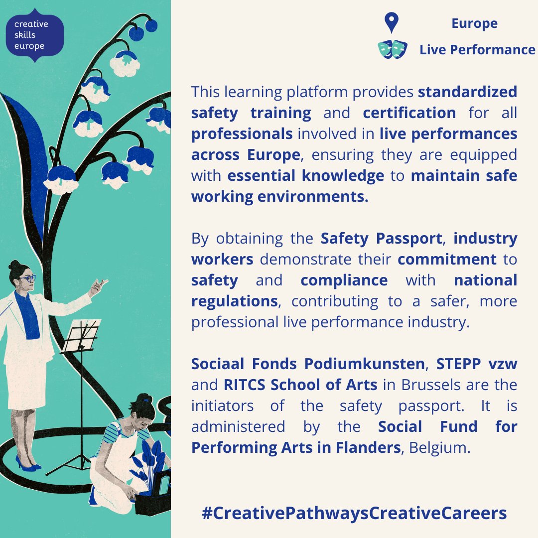 EBU_HQ's tweet photo. ⛑️Safety first! with @skills_europe 🎭📋✨
With Safety Passport, live performances professionals can
✅get certified
✅show their commitment to safety
✅make the live performance industry a safer place
Learn more👉https://t.co/45z7h2fxeP
#CreativePathwaysCreativeCareers https://t.co/KOpfxdp3xI
