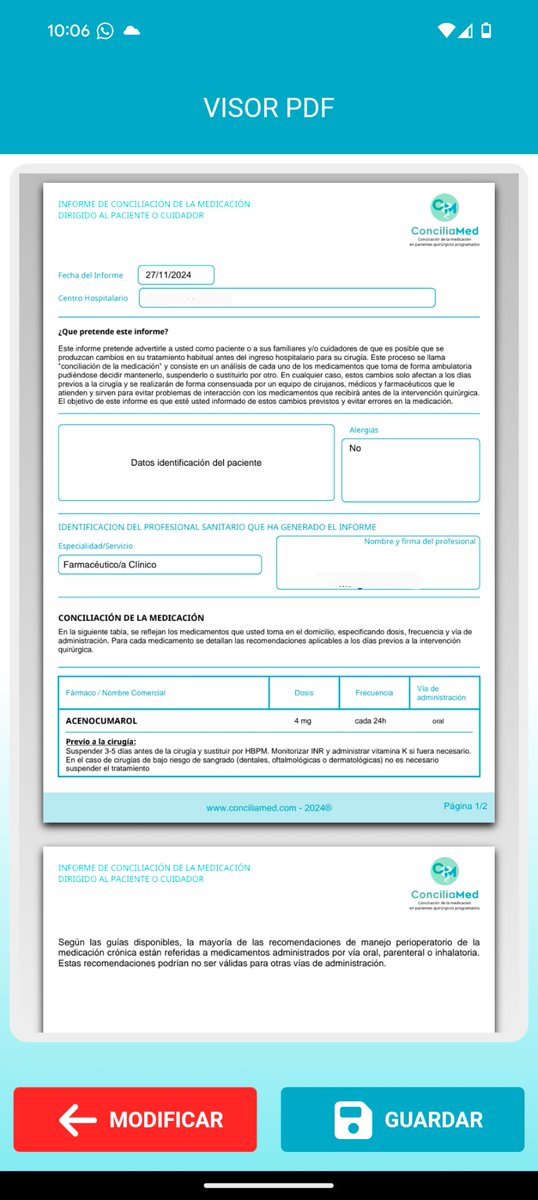 sefh_'s tweet photo. #App Conciliamed 👉🏻Herramienta para conciliación de la medicación en pacientes quirúrgicos programados

Incluye recomendaciones para conciliar antes, durante y después de la intervención, con posibilidad de obtener un informe para entregar al paciente o para otro profesional sanitario

📱Android: https://t.co/q9cUjleDxe
💻Web: https://t.co/jwjT8IbqGt