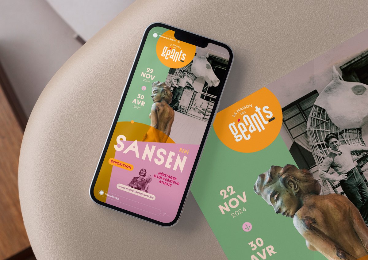 pascallienard's tweet photo. I created a range of promotional assets for the ‘René Sansen - Héritages d'un créateur athois’ exhibition for Maison des Géants - Office du Tourisme d'Ath - including posters, invitation, digital visuals and a large exhibition wall panel https://t.co/5usgdxANkO https://t.co/uU7juyVnZt