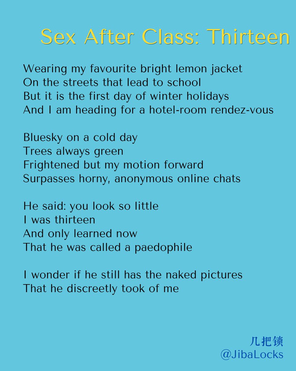 jibalocks's tweet image. English translation on page 3 @jibalocks 

课后约炮：十三岁
Sex After Class: Thirteen 

#hookup #gayteen #poetry #poetrychallenge #queerart #WritingCommunity