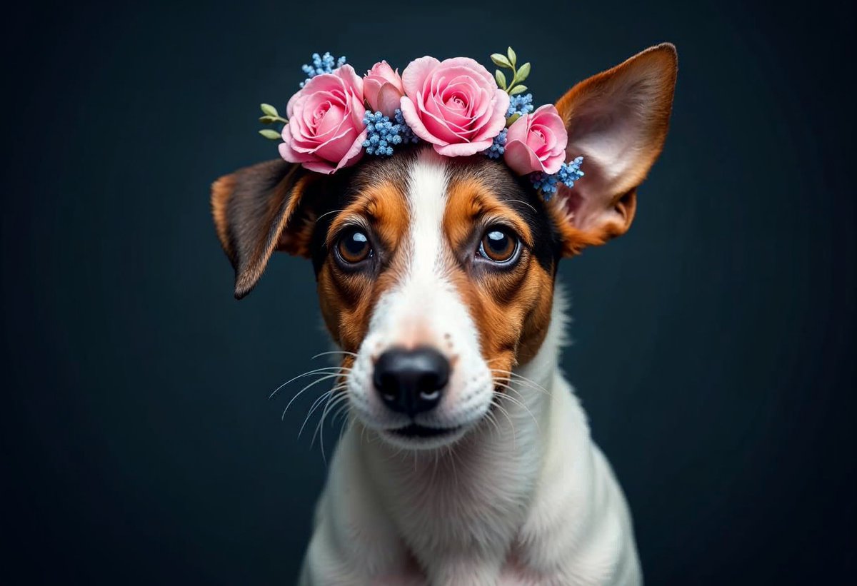 in_data_veritas's tweet photo. Tests avec la mascotte de @shokola .
Pas facile d'obtenir avec un prompt le vrai masque blanc et noir de la mascotte.
A croire que les Jack Russell us sont bicolores marron et blanc.
En revanche, le "character consistent" fonctionne bien.
Réalisé avec Mystic 2.5 sur @freepik . https://t.co/J6RyrwpxNj