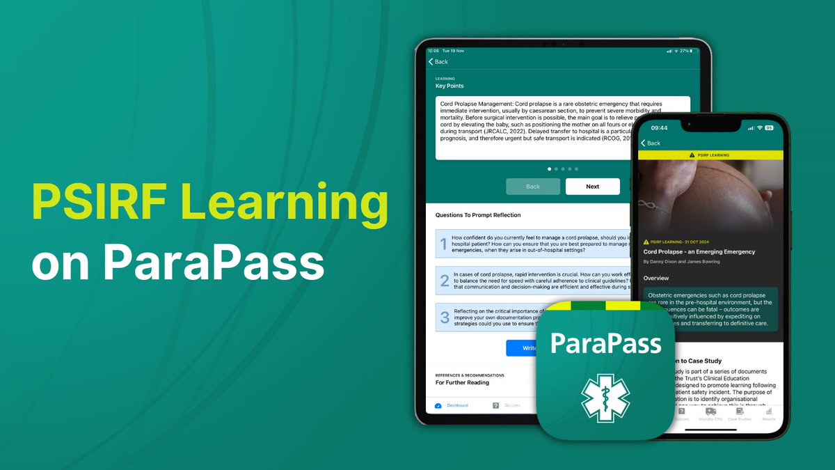 JRCALC Plus (@jrcalcplus) on Twitter photo 📢Calling all <a href="/SECAmbulance/">South East Coast Ambulance</a> ParaPass users - PSIRF Learning is now available to you in the ParaPass app!
This important new feature brings patient-led, case-based learning to the forefront. It also includes reflective questions, so you can document your learning in the ParaFolio 📢Calling all <a href="/SECAmbulance/">South East Coast Ambulance</a> ParaPass users - PSIRF Learning is now available to you in the ParaPass app!
This important new feature brings patient-led, case-based learning to the forefront. It also includes reflective questions, so you can document your learning in the ParaFolio