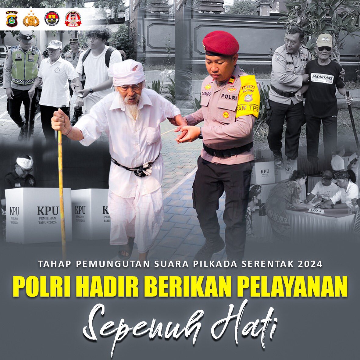 polda_bali's tweet photo. POLRI HADIR BERIKAN PELAYANAN SEPENUH HATI

POLRI SIAP KAWAL PILKADA SERENTAK TAHUN 2024 https://t.co/Owe3vZQz5S