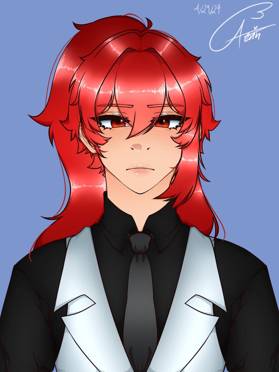ArtistAerin's tweet photo. I should actually make a banner for Twitter instead of having a drawing of Diluc I've made. Actually, I don't think i ever posted it on here! But here it is, the masterpiece >_<

#Diluc #GenshinImpact #Genshin https://t.co/WIxoRr11vH
