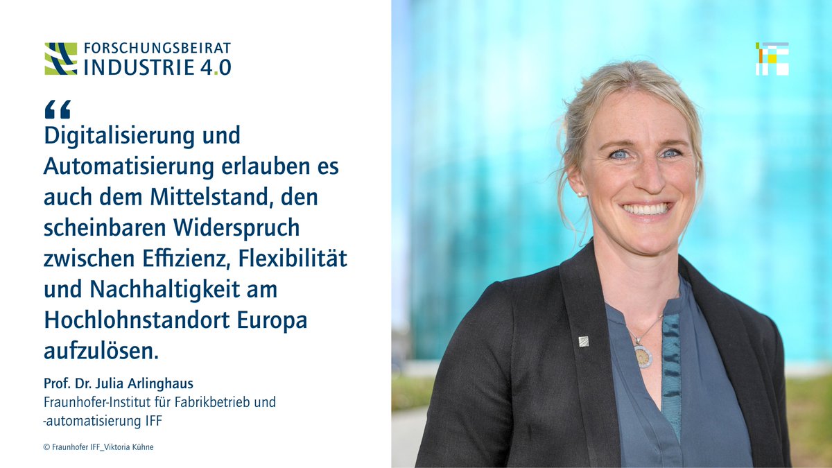acatech (@acatech_de) on Twitter photo „Digitalisierung und Automatisierung erlauben es auch dem Mittelstand, den Widerspruch zwischen Effizienz, Flexibilität und Nachhaltigkeit zu lösen“, so <a href="/ArlinghausJulia/">Julia Arlinghaus</a> (@Fraunhofer_IFF) vom Forschungsbeirat #Industrie40. Mehr dazu👉acatech.de/publikation/ku… „Digitalisierung und Automatisierung erlauben es auch dem Mittelstand, den Widerspruch zwischen Effizienz, Flexibilität und Nachhaltigkeit zu lösen“, so <a href="/ArlinghausJulia/">Julia Arlinghaus</a> (@Fraunhofer_IFF) vom Forschungsbeirat #Industrie40. Mehr dazu👉acatech.de/publikation/ku…